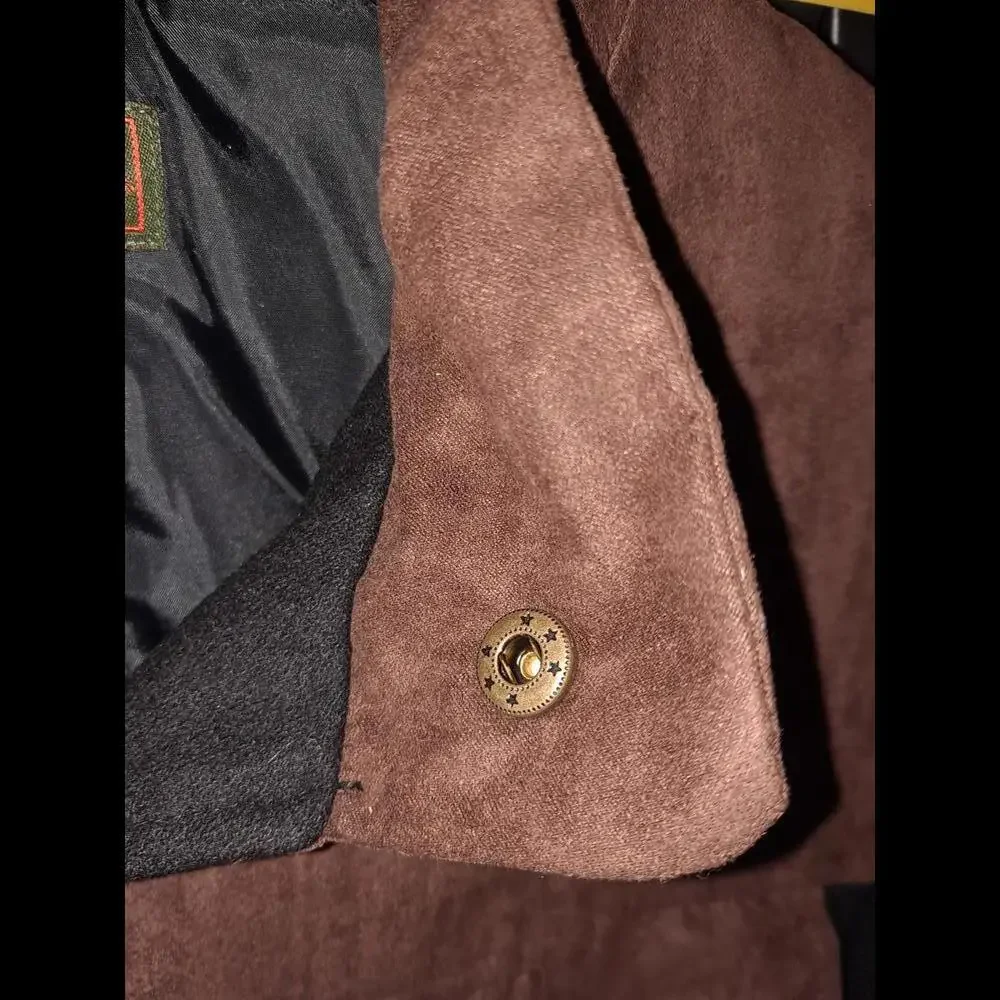 Boulder Creek Black‎ and Brown Vest Wool Blend With 2 Snap Pockets Size XL Tall